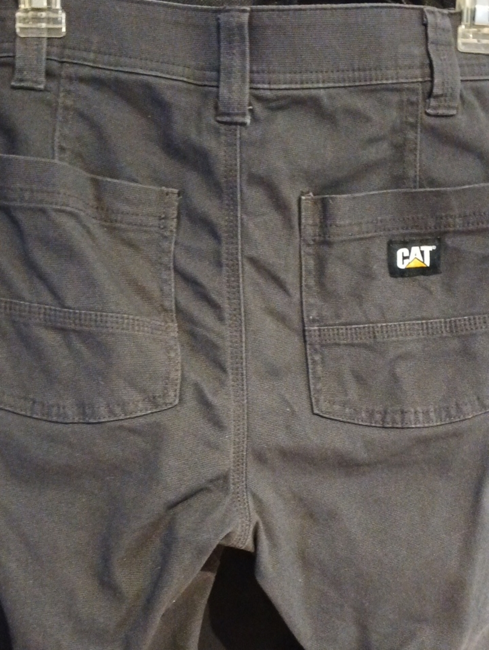 Caterpillar Men’s Dark Gray Work Pants with Back Patch Logo